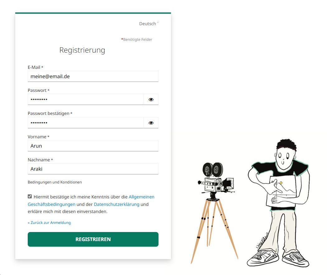 Registrierungsformular